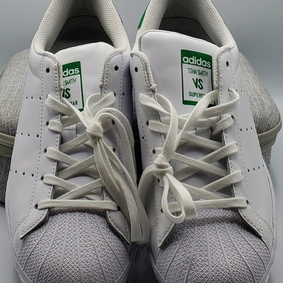 Adidas SuperStan Stan Smith vs SuperStar Boys Size 6.5 FX1014 White/Green New - Picture 6 of 9